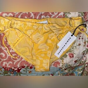 Robin Piccone Sadie Marigold Yellow String Bikini Bottom NWT